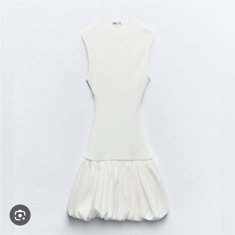 Zara Cream Ribbed Sheath Cocktail Dress